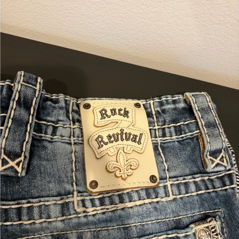 Rock Revival Men's Distressed Blue Jeans